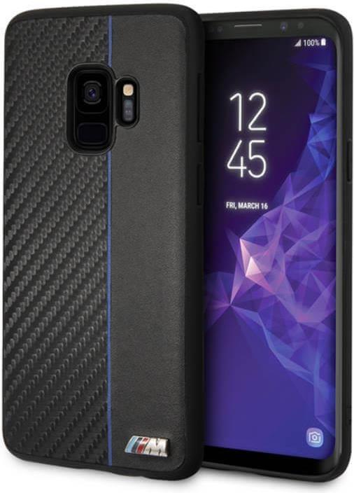 Луксозен Кожен Калъф за Samsung S9 Plus, BMW Carbon/Leather M Case, Черен (2)