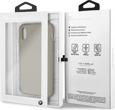 Луксозен Силиконов Калъф за iPhone XS/X, BMW Silicone Case, Бежов (4)