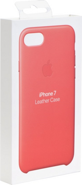 Оригинален Кожен Калъф за Apple iPhone SE 2022/2020 8/7, Leather Case Geranium, Червен (3)