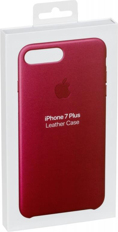 Оригинален Кожен Калъф за Apple iPhone 8/7 Plus, Leather Case, Червен (4)