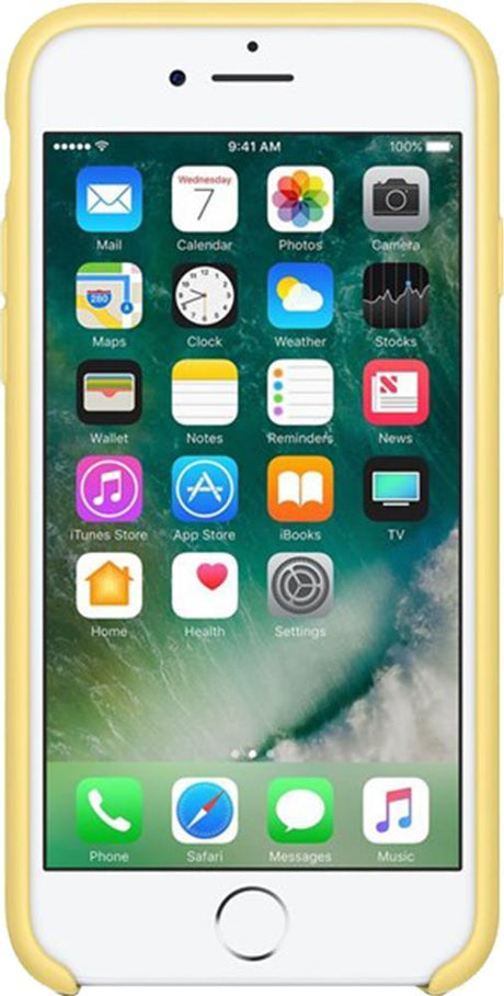 Оригинален Силиконов Калъф за Apple iPhone SE 2022/2020 8/7, Silicone Case Mq5a2 Polen, Жълт (3)