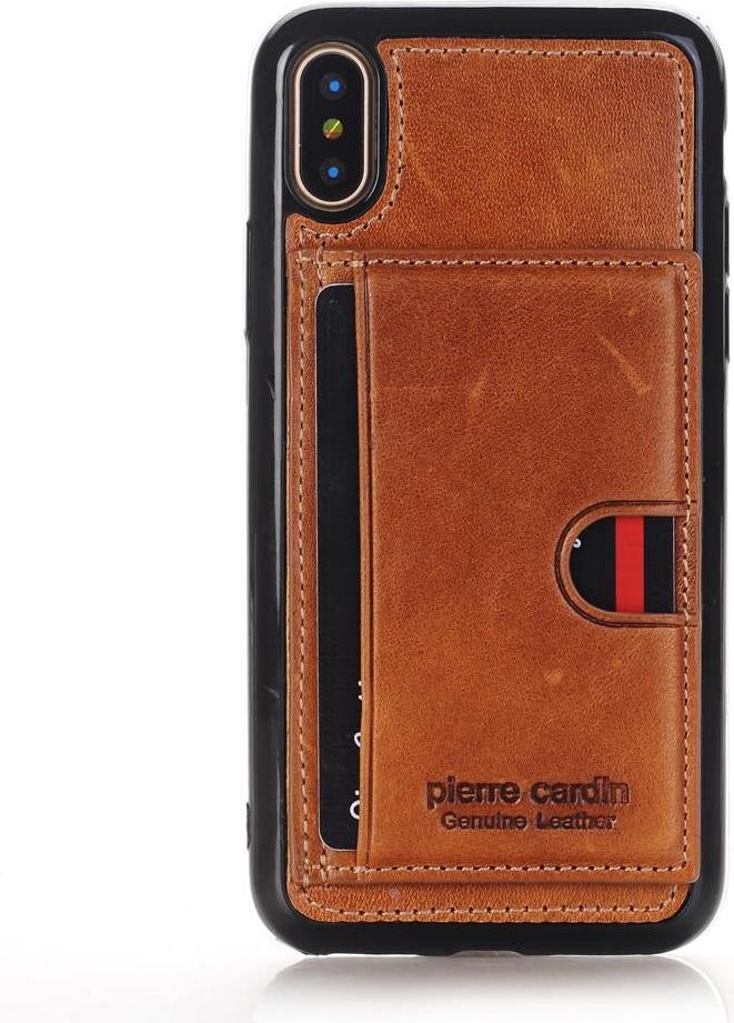 Калъф от Естествена Кожа за iPhone XS/X, Pierre Cardin Pcl-P11 Case, Кафяв