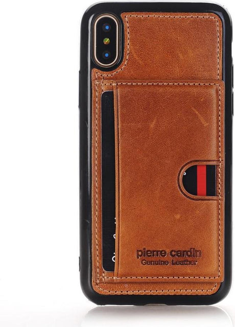 Калъф от Естествена Кожа за iPhone XS/X, Pierre Cardin Pcl-P11 Case, Кафяв