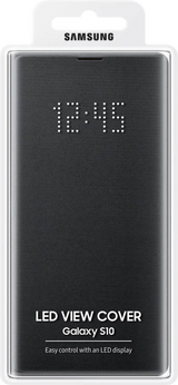 Оригинален Активен Калъф за Samsung S10 Led View Cover Book Case EF-NG973PBEGWW, Черен (3)