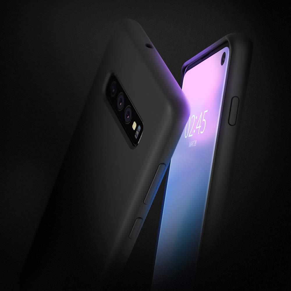 Противоударен Силиконов Калъф за Samsung S10, Spigen Silicone Fit Case, Черен (7)