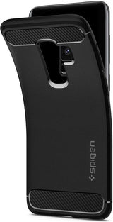 Противоударен Силиконов Калъф за Samsung S9 Plus, Spigen Rugged Armor Case, Черен (6)