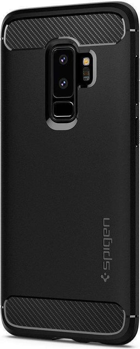 Противоударен Силиконов Калъф за Samsung S9 Plus, Spigen Rugged Armor Case, Черен