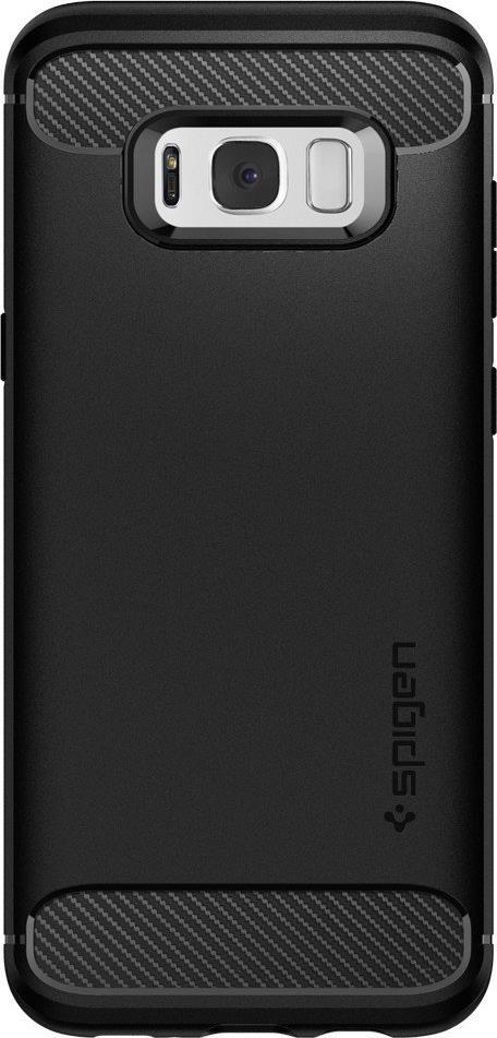 Противоударен Силиконов Калъф за Samsung S8, Spigen Rugged Armor Case, Черен (2)