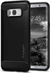 Противоударен Силиконов Калъф за Samsung S8, Spigen Rugged Armor Case, Черен