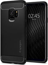 Противоударен Силиконов Калъф за Samsung S9, Spigen Rugged Armor Case, Черен (4)