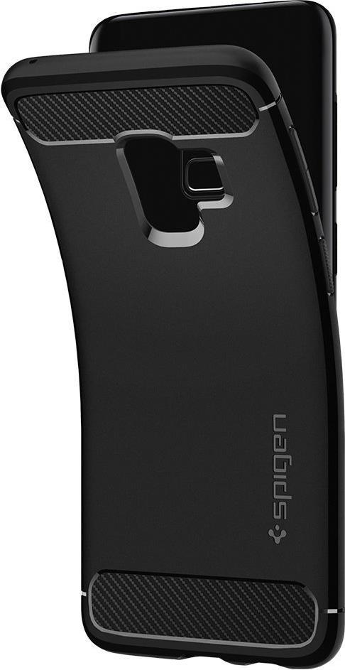 Противоударен Силиконов Калъф за Samsung S9, Spigen Rugged Armor Case, Черен