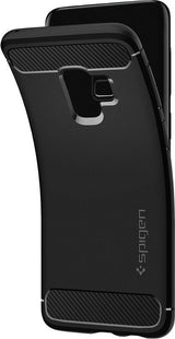 Противоударен Силиконов Калъф за Samsung S9, Spigen Rugged Armor Case, Черен