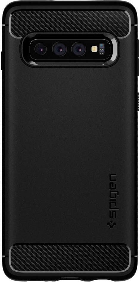 Противоударен Силиконов Калъф за Samsung S10 Plus, Spigen Rugged Armor Case, Черен (4)
