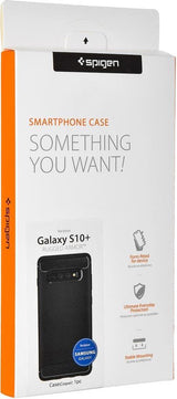 Противоударен Силиконов Калъф за Samsung S10 Plus, Spigen Rugged Armor Case, Черен (9)