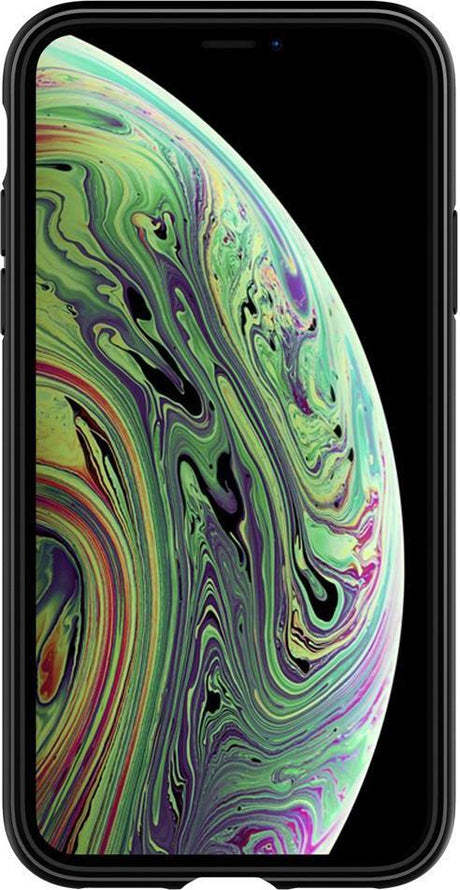 Противоударен Силиконов Калъф за iPhone XS/X, Spigen Rugged Armor Case, Черен (5)