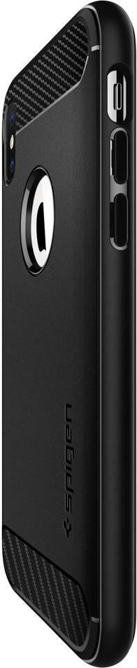 Противоударен Силиконов Калъф за iPhone XS Max, Spigen Rugged Armor Case, Черен (2)