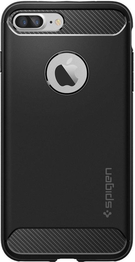 Противоударен Силиконов Калъф за iPhone 8/7 Plus, Spigen Rugged Armor Case, Черен (2)