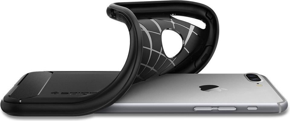 Противоударен Силиконов Калъф за iPhone 8/7 Plus, Spigen Rugged Armor Case, Черен (5)