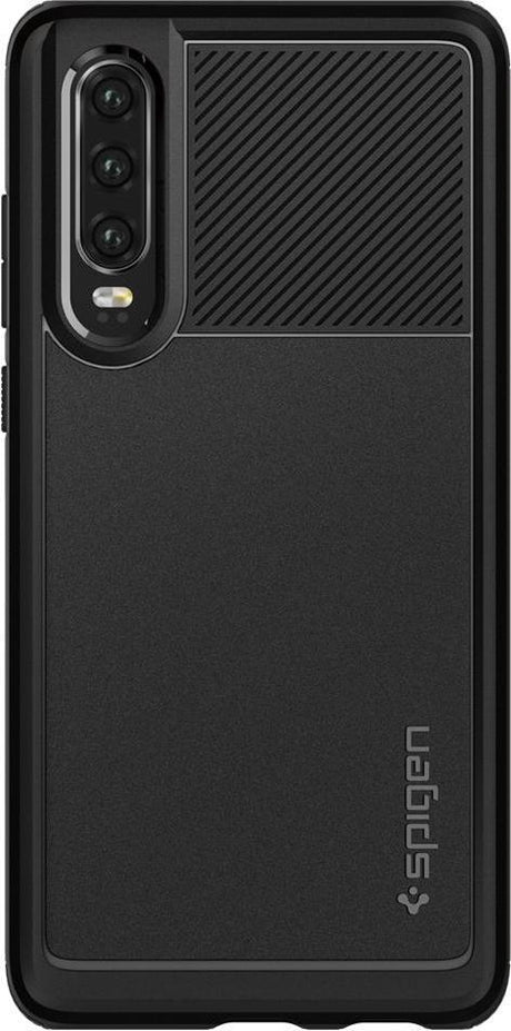 Противоударен Силиконов Калъф за Huawei P30, Spigen Rugged Armor Case, Черен (4)