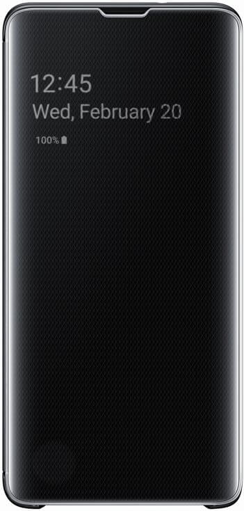 Оригинален Активен Калъф за Samsung S10 Clear View Cover Book Case Ef-Zg973cb, Черен