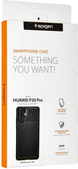 Противоударен Силиконов Калъф за Huawei P30 Pro, Spigen Rugged Armor Case, Черен (8)