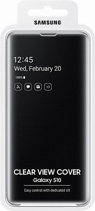 Оригинален Активен Калъф за Samsung S10 Clear View Cover Book Case Ef-Zg973cb, Черен (3)