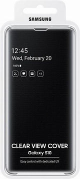 Оригинален Активен Калъф за Samsung S10 Clear View Cover Book Case Ef-Zg973cb, Черен (3)