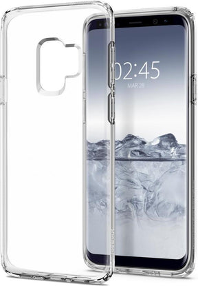 Противоударен Силиконов Калъф за Samsung S9, Spigen Liquid Crystal Case, Прозрачен
