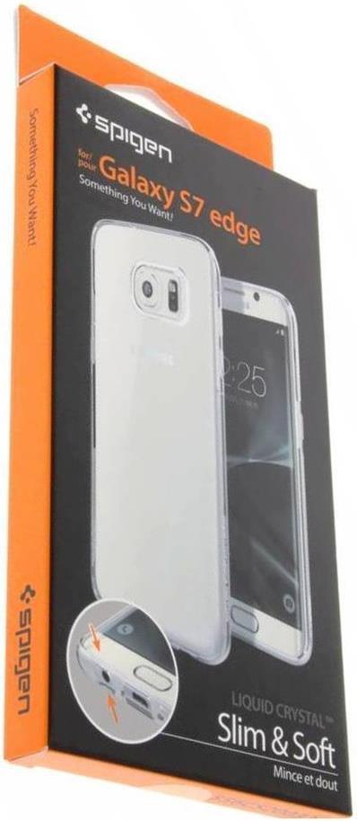 Противоударен Силиконов Калъф за Samsung S7 Edge, Spigen Liquid Crystal Case, Прозрачен (9)