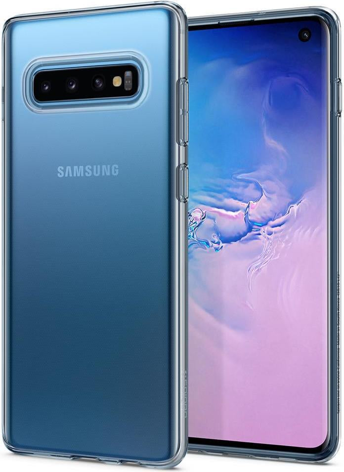 Противоударен Силиконов Калъф за Samsung S10, Spigen Liquid Crystal Case, Прозрачен (3)
