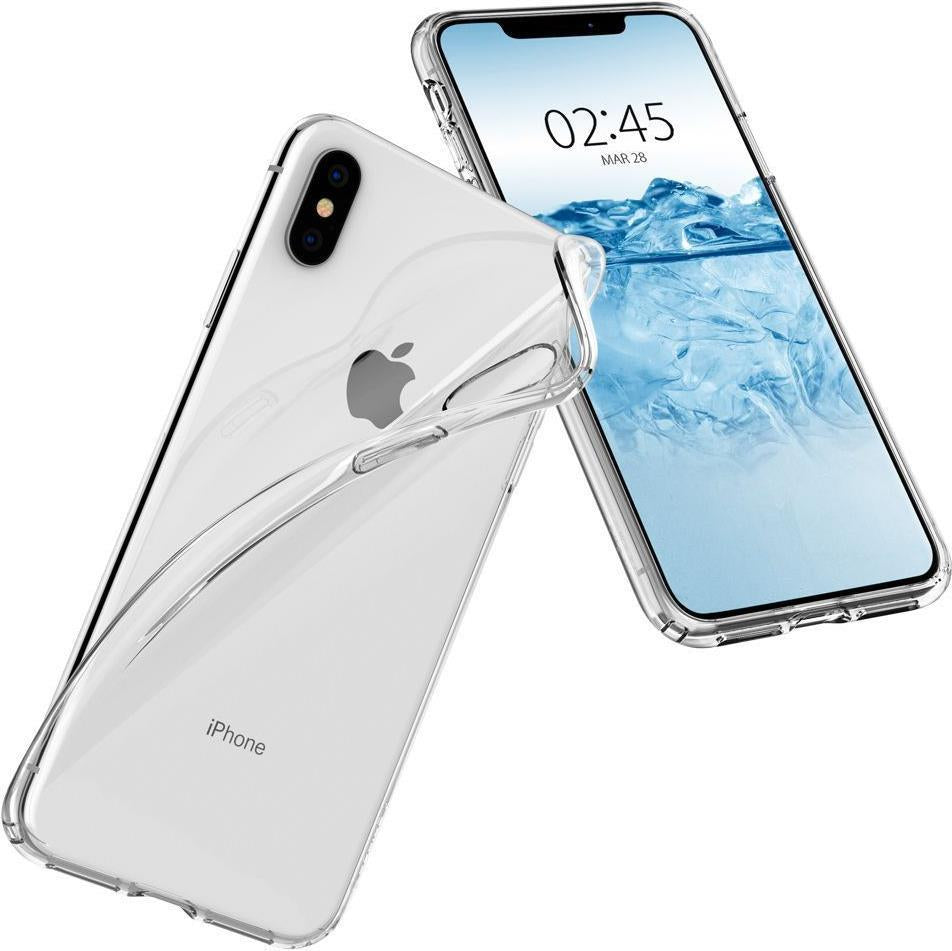 Противоударен Силиконов Калъф за iPhone XS/X, Spigen Liquid Crystal Case, Прозрачен (5)