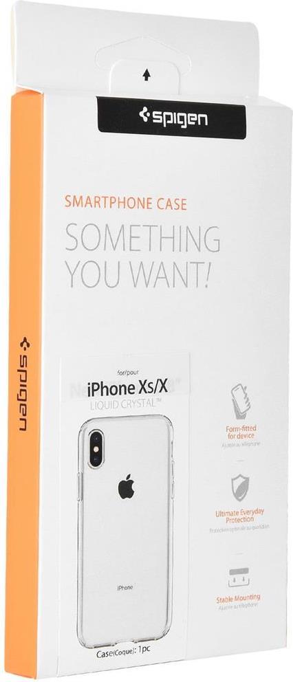 Противоударен Силиконов Калъф за iPhone XS/X, Spigen Liquid Crystal Case, Прозрачен (7)