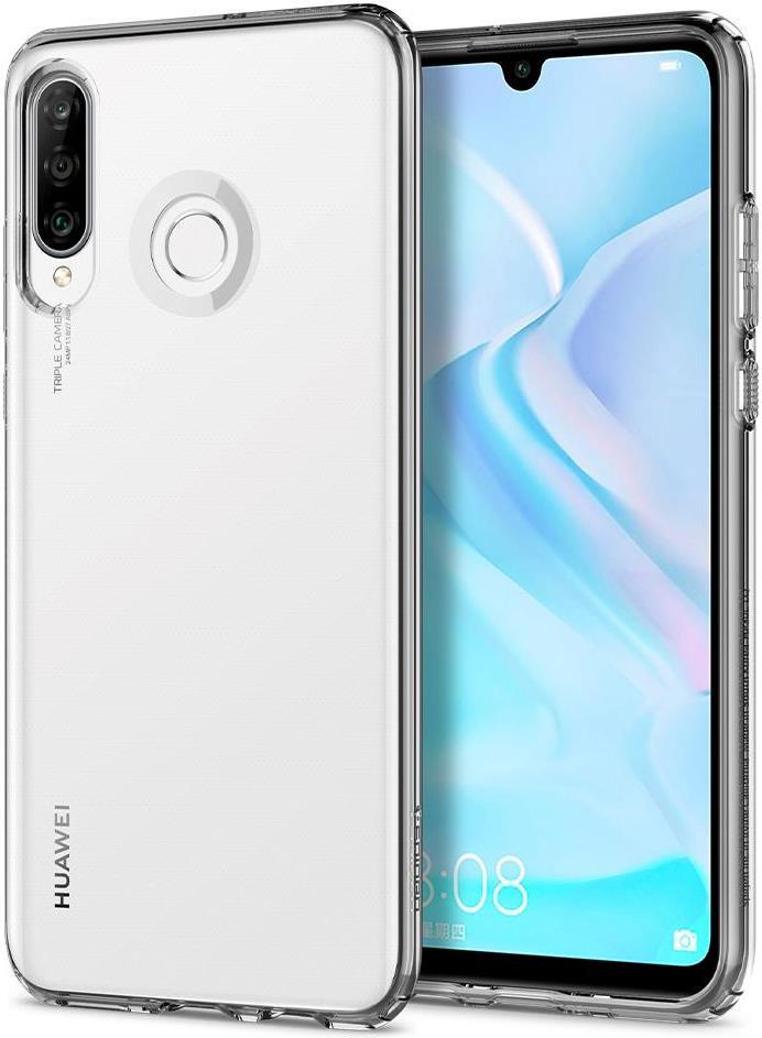Противоударен Силиконов Калъф за Huawei P30 Lite, Spigen Liquid Crystal Case, Прозрачен (4)