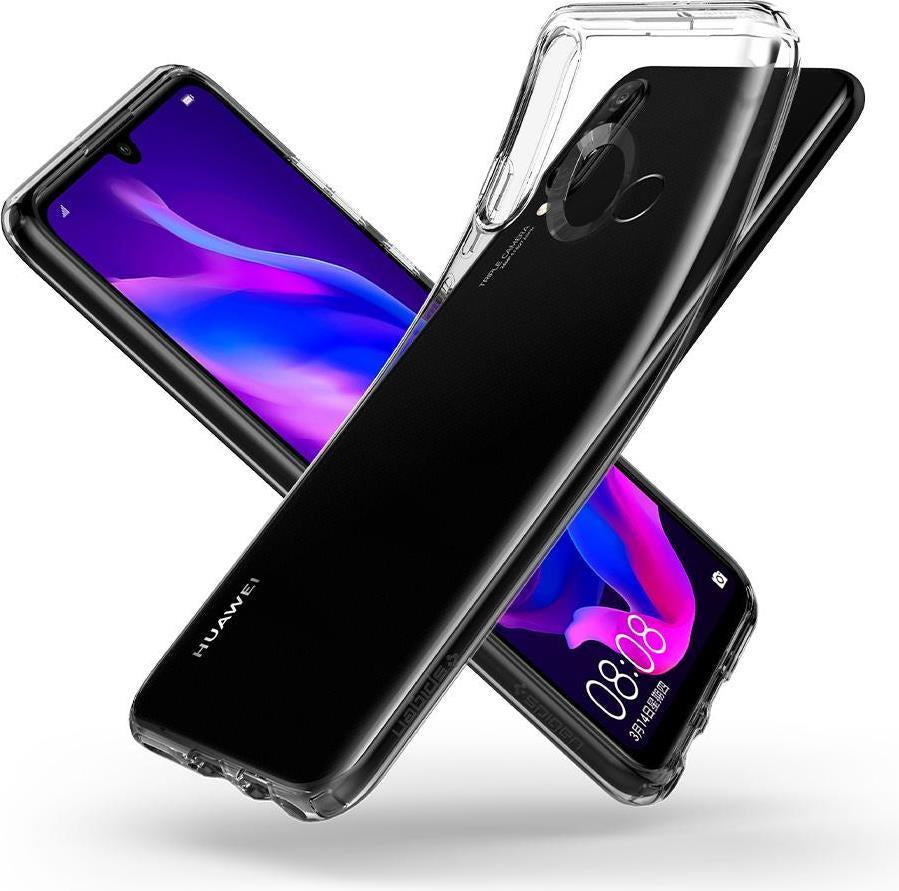Противоударен Силиконов Калъф за Huawei P30 Lite, Spigen Liquid Crystal Case, Прозрачен (8)