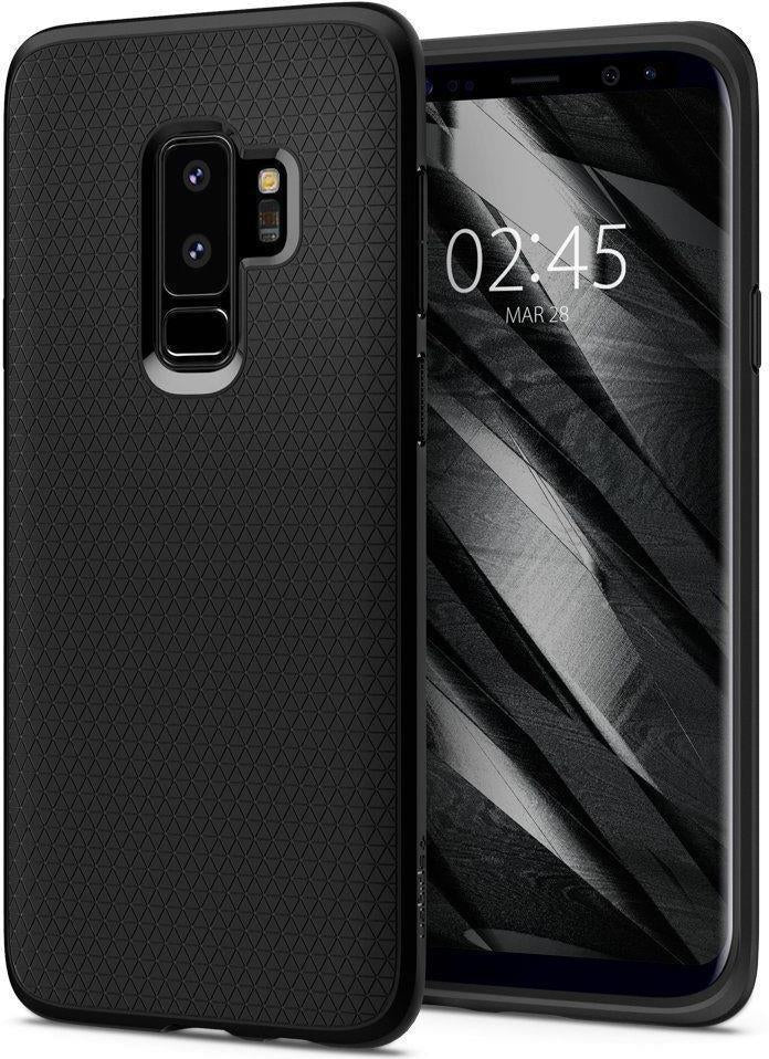 Противоударен Силиконов Калъф за Samsung S9 Plus, Spigen Liquid Air Case, Черен