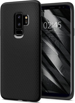 Противоударен Силиконов Калъф за Samsung S9 Plus, Spigen Liquid Air Case, Черен