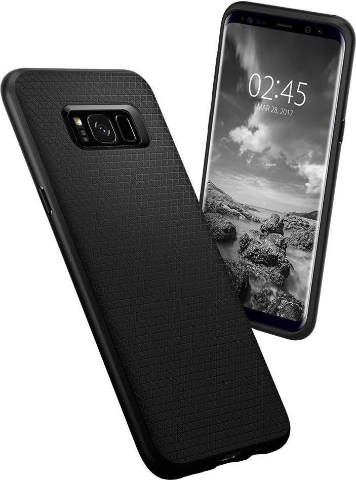 Противоударен Силиконов Калъф за Samsung S8, Spigen Liquid Air Case, Черен (7)