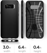 Противоударен Силиконов Калъф за Samsung S8, Spigen Liquid Air Case, Черен (4)