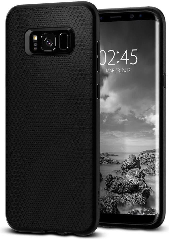 Противоударен Силиконов Калъф за Samsung S8, Spigen Liquid Air Case, Черен