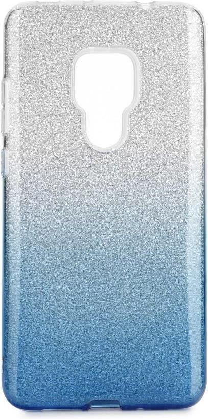 Блестящ Силиконов Калъф за Huawei Mate 20, Forcell Shining Case, Сребро/Син
