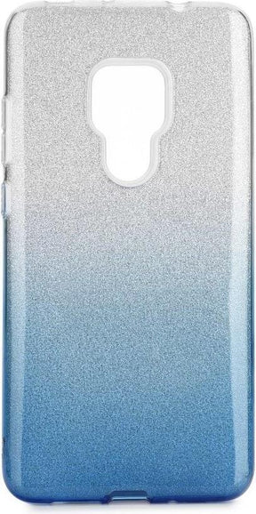 Блестящ Силиконов Калъф за Huawei Mate 20, Forcell Shining Case, Сребро/Син