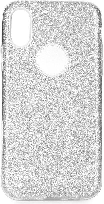 Блестящ Силиконов Калъф за iPhone XS/X, Forcell Shining Case, Сребрист