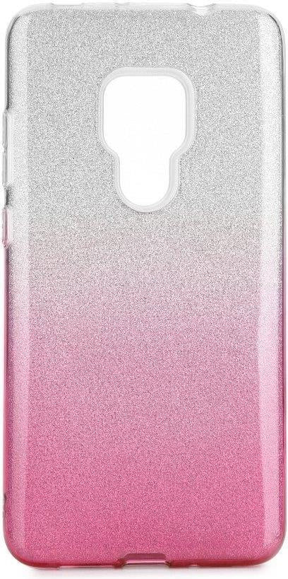 Блестящ Силиконов Калъф за Huawei Mate 20, Forcell Shining Case, Сребро/Розов