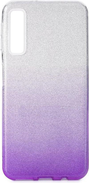 Блестящ Силиконов Калъф за Samsung A7 2018, Forcell Shining Case, Сребро/Лилав