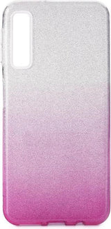 Блестящ Силиконов Калъф за Samsung A7 2018, Forcell Shining Case, Сребро/Розов