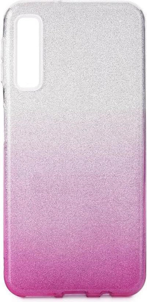 Блестящ Силиконов Калъф за Samsung A7 2018, Forcell Shining Case, Сребро/Розов