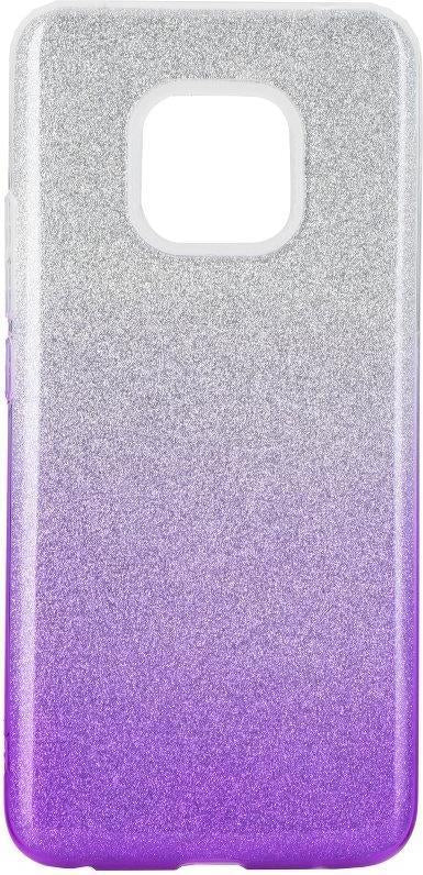 Блестящ Силиконов Калъф за Huawei Mate 20 Pro, Forcell Shining Case, Сребро/Лилав