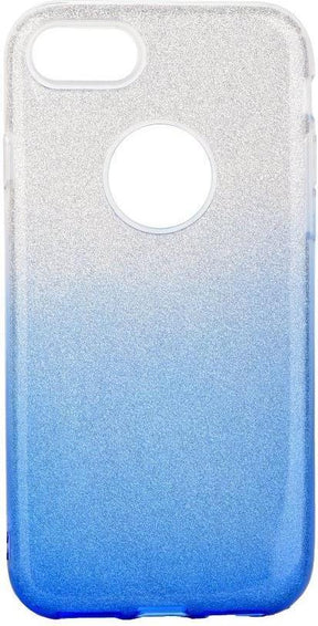 Блестящ Силиконов Калъф за iPhone SE 2022/2020 8/7, Forcell Shining Case, Сребро/Син