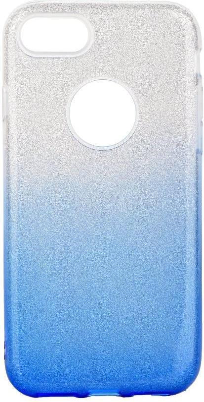 Блестящ Силиконов Калъф за iPhone SE 2022/2020 8/7, Forcell Shining Case, Сребро/Син