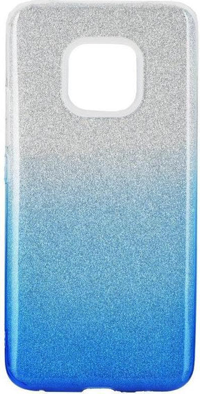 Блестящ Силиконов Калъф за Huawei Mate 20 Pro, Forcell Shining Case, Сребро/Син